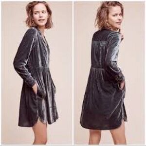 Holding Horses Teal/Gray velvet dress size small